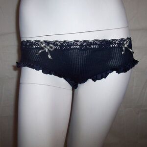 MANOUSH Navy Silk Hipster Panty Lingerie Underwear